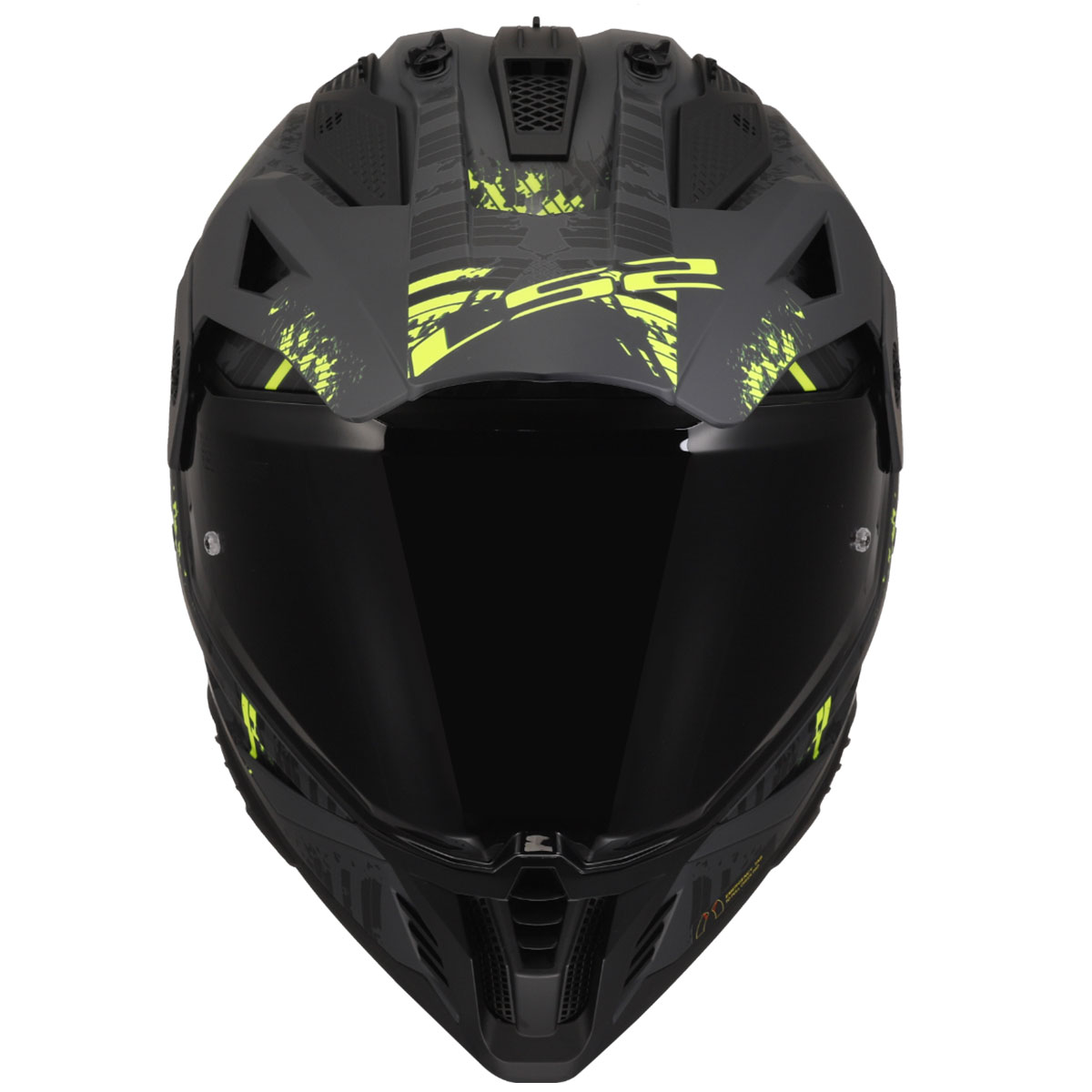 LS2 PIONEER 2 CRAZY MAT SİYAH-GRİ-NEON SARI KASK